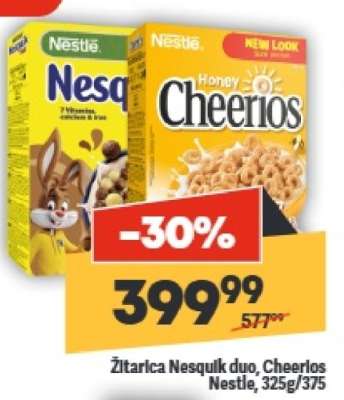 Žitarica Nesquik duo, Cheerios Nestlé, 325g/375