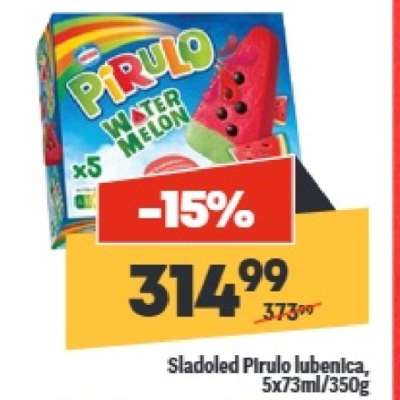 Sladoled Pirulo lubenica 5x73ml 350g