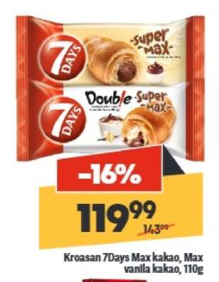 Kroasan 7Days Max kakao, Max vanila kakao, 110g