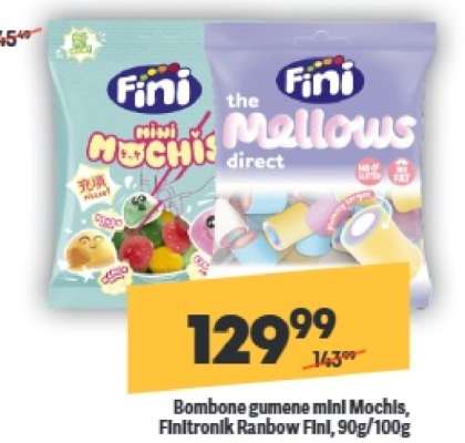 Bombone gumene mini Mochis, Flintronik Ranbow Fini, 90g/100g