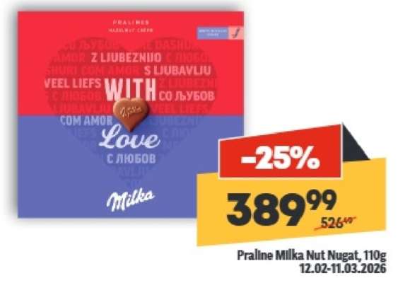 Praline Milka Nut Nugat 110g