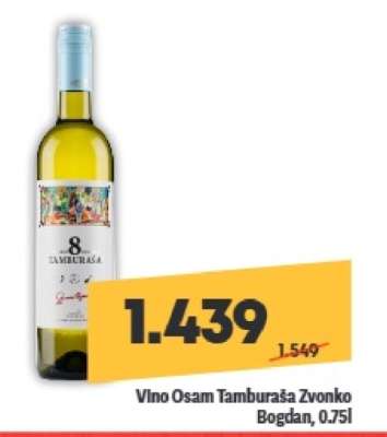 Vino Osam Tamburaša Zvonko Bogdan, 0.75l