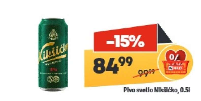 Pivo svetlo Nikšićko 0,5l