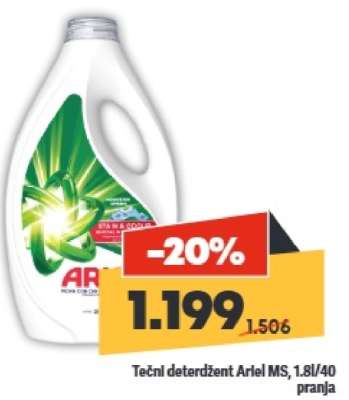 Tečni deterdzent Ariel MS 1,8l/40 pranja