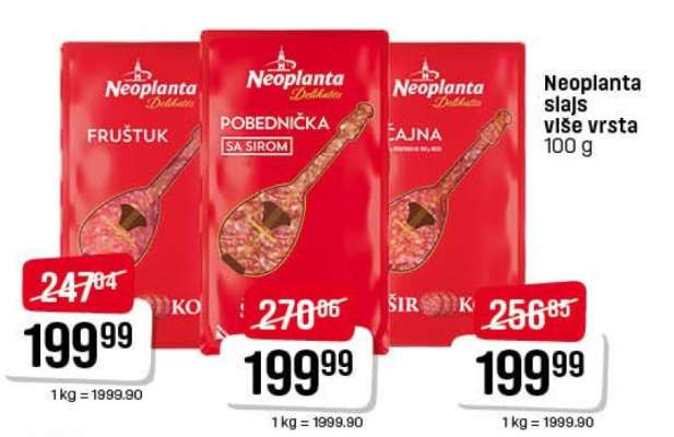 Neoplanta slajs više vrsta