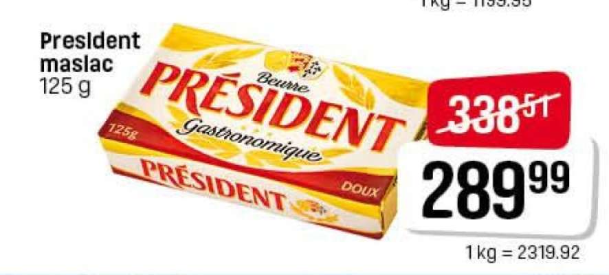 President maslac 125 g