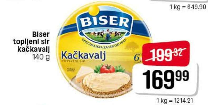 BISER TOPLJENI SIR kačkavalj