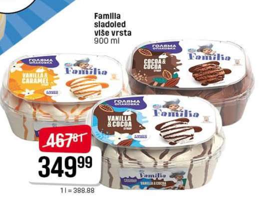 Familia sladoled više vrsta