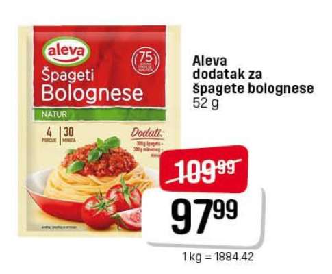 Aleva dodatak za špagete bolognese