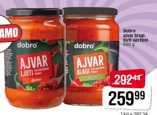 Dobro ajvar blagi, ljuti uprženi
