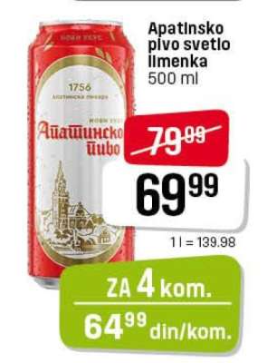 Apatinsko pivo svetlo limenka
