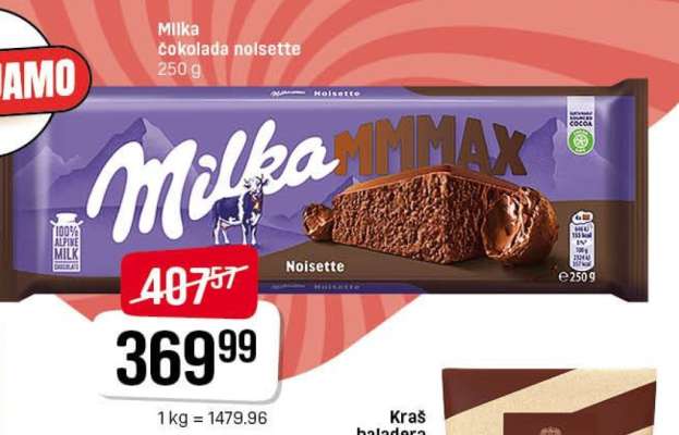 MILKA ČOKOLADA Noisette