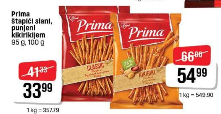 Prima štapići slani, punjeni kikirikijem