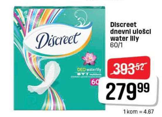 Discreet dnevni ulošci water lily 60/1