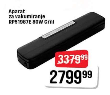 Aparat za vakumiranje RP51987E 80W Crni