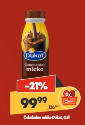 Čokoladno mleko Dukat, 0.5l