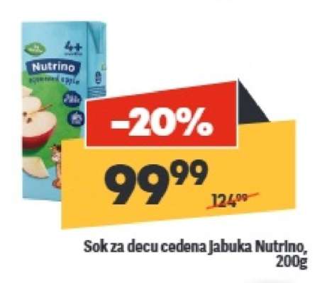 Sok za decu ceđena jabuka Nutrino, 200g