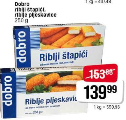 Dobro riblji štapici, riblje pljeskavice