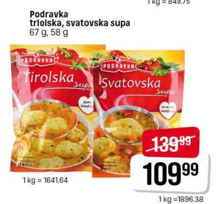 Podravka tirolska, svatovska supa