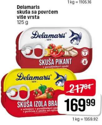 Delamaris skuša sa povrćem