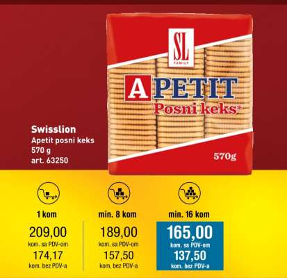 Swisslion Apetit posni keks