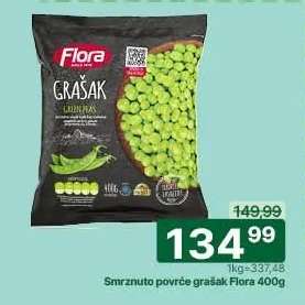 Smrznuto povrće grašak Flora 400g