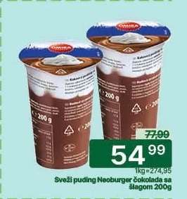 Sveži puding Neoburger čokolada sa šlagom 200g