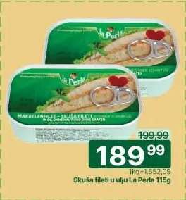 Skuša fileti u ulju La Perla 115g