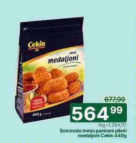 Smrznuto meso panirani pileći medaljoni Cekin 440g