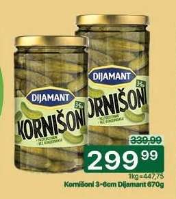 Kornišoni 3-6cm Dijamant 670g