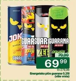 Energetické pití guarana 0,25l
