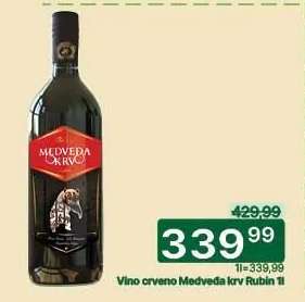Vino crveno Medveđa krv Rubin 1l