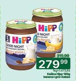 Kašica Hipp 190g banana+griz+kakao