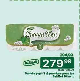 Toaletni papir 3 sl. premium green tea Baš Baš 10 kom.