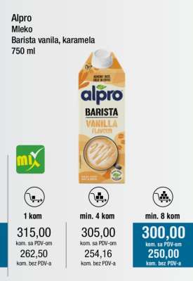 Alpro Mleko Barista vanila, karamela 750 ml