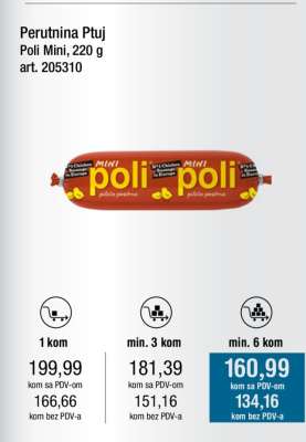 Perutnina Ptuj Poli Mini, 220 g