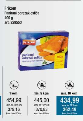 Frikom panirani odrezak oslića