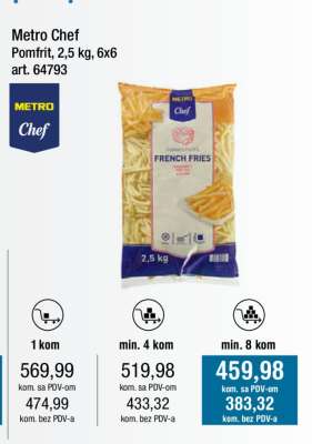 Metro Chef Pomfrit, 2,5 kg, 6x6
