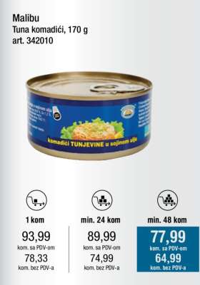 Malibu Tuna komadići, 170 g