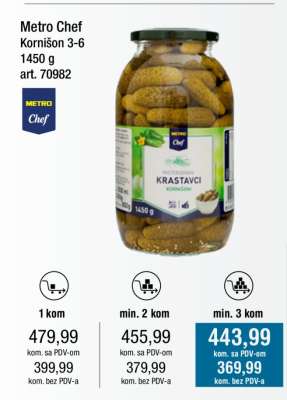 Metro Chef Kornišon 3-6 1450 g