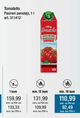 Tomatello pasirani paradajz 1 l