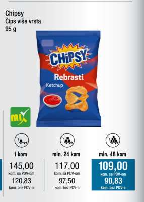 Chipsy Rebrasti Ketchup