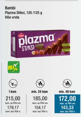 Bambi Plazma Stiksi, 120/125 g