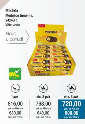 Medela Medelice brownie, 24x40 g