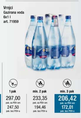 Vrnci Gazirana voda 6x1 l