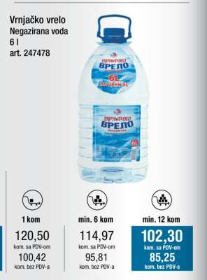 Vrnjačko vrelo Negazirana voda 6 l