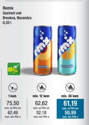 Remix Gazirani sok Breskva, Narandza