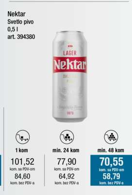 Nektar Svetlo pivo 0,5 l