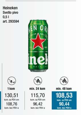 Heineken Svetlo pivo 0,5 l