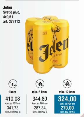 Jelen Svetlo pivo, 4x0,5 l